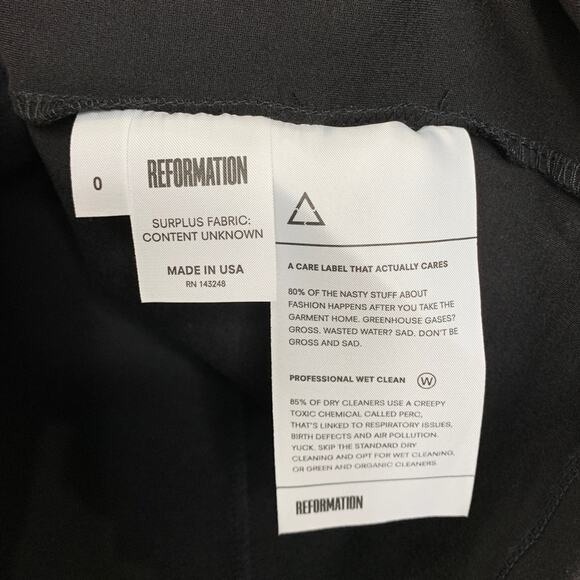 NEW Reformation Evita Midi Dress (Sz 0) Cut-Out Stretch Ponte Black - Picture 13 of 13